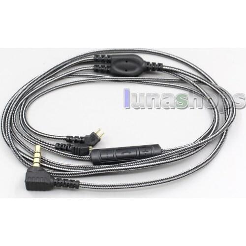 Black And White With Mic Remote Earphone Audio Cable For Etymotic ER4B ER4PT ER4S ER6I ER4 LN005509