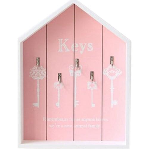Entrance Wall Wooden Decorations Key Storage Box Wall Hanging Creative Home Nordic Small House Wall Storage