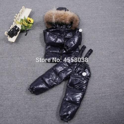 Cold Russian Girls Coats And Jackets Kids Fur Collar Removable Thicken Coat For Baby Boy Children Winter Outwear For boys