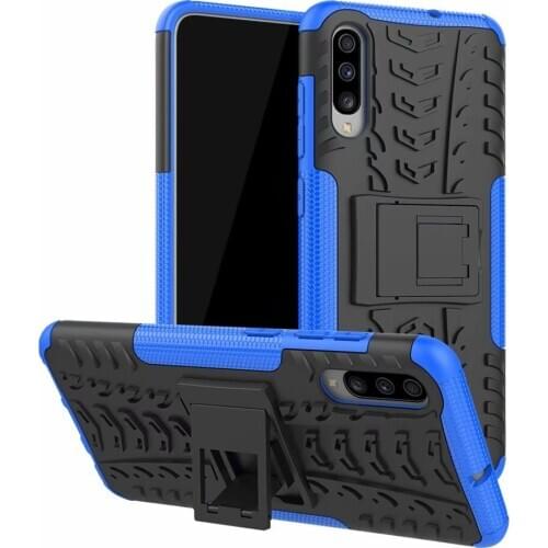 Shockproof Case for Samsung Galaxy A70 Armor Dual Layer Protective Stand Hard Silicone Case Cover for Samsung A 70 70s