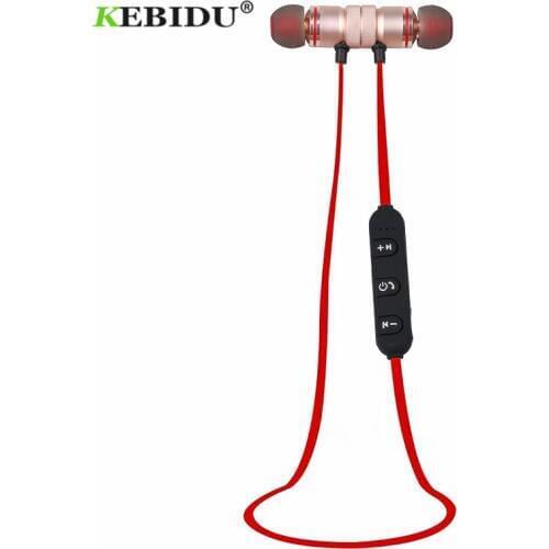 Kebidu Metal Sports Bluetooth Earphone Magnetic Earpiece Stereo Wireless Headset With Microphone For IPhone Android