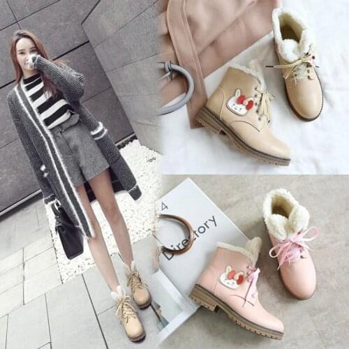 2021 Cute Rabbit Platform Short Boots Mori girl Lolita Princess Winter Lolita japanese Sweet Lolita Shoes Boots Free Shipping