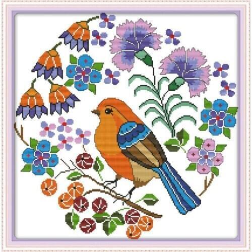 Magpie on A Willow Branch Cross Stitch Kits Sale Animal Patterns 14CT 11CT Counted Printed Fabric Handmade Embroidery Needlework