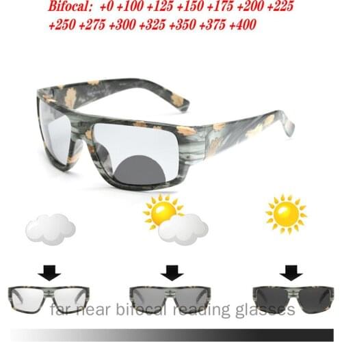 Fashion Bifocal Reading Glasses Progressive Multifocal Photochromic Presbyopic Sun Glasses Men Women Diopters +1.0 to +4.0 NX
