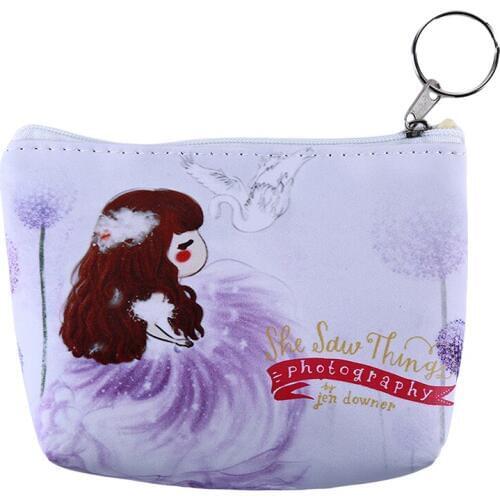 New Cartoon Printed Coin Purse Key Bag Children Girl Small Leather Card Bag Pouch