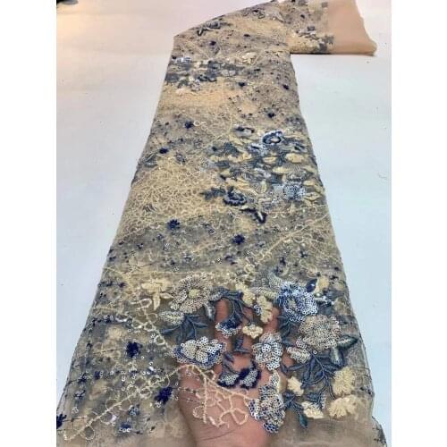 NEW High Quality Tulle French Nigerian Lace Fabrics WITH SEQUINS Embroidered African L-2686817 Lace Fabric
