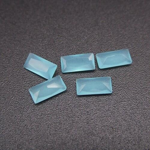 Wholesale Price 50pcs/Lot Milky Green Rectangle Cut Glass Gems Stones For Luxury Earrings Necklace Rings Making