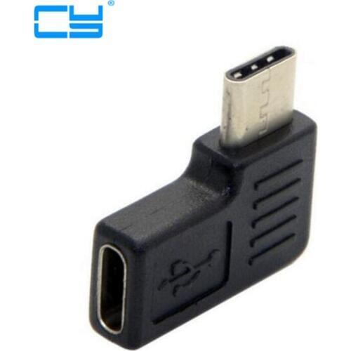 90 Degree Right & Left Angled USB type c 3.1 Type-C Male to Female Extension Connector Adapter for Galaxy S8 S8+ Plus Cell Phone