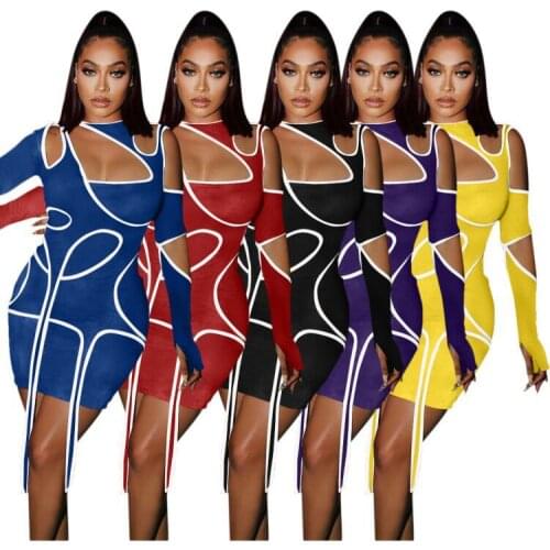 Adogirl Women Long Sleeve Hollow Out Elegant Party Prom Mini Dress Sexy Bodycon Night Club Dresses Female Clothing Streetwear