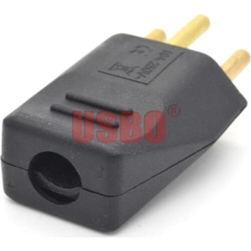 Black white 250v 10A universal detachable wiring adaptor plug EU Swiss standard 3pins industrial machine power cord male socket