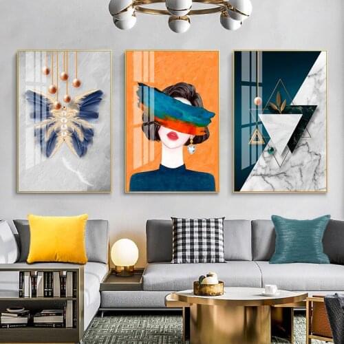 Room Decoration Wall Art Modern Fashion Masked Woman Combination Poster Print Canvas Painting Cuadros para el hogar Picture