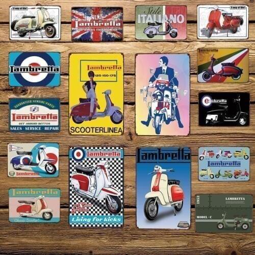 [ WellCraft ] Lambretta Motor Metal Signs Home Hotel Wall Plaque iron Painting Club Store Classic Vintage Decor 20*30 CM FG-204