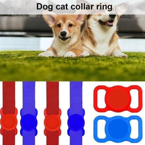 Pets Anti-loss Protective Case for Airtags Tracker Silicone Protective Sleeve Fixed Buckle Cover Airtags Dog Collar Clip Cat