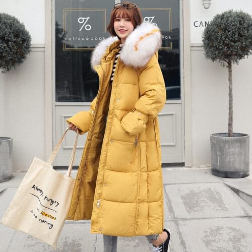Bella philosophy 2019 Korean Winter Jacket Warm Cotton Clothing Oversize Female Tide Long Thicken Fur Hooded Parka Padded Coat