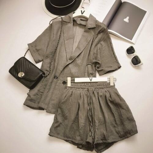 Spring summer Women two piece set Casual tops + shorts plus size Top Female Office Suit Set Womens 2 Piece Set 2020