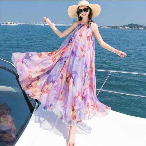 Bella philosophy Women Maxi Boho Dress Sexy Spaghetti Strap Floral Print Sleeveless Summer Dress Holiday Beach Dress Vestidos