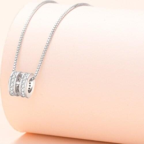 Lyvior Small Waist Necklace Female Student Small Fresh Zircon Transfer Bead Pendant Birthday Gifts for Women