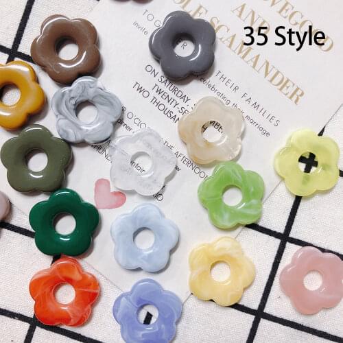 10pcs/lot Candy Color Flower Shape Acrylic Charms Beads For Jewelry Making Accessories Diy Handmade Earrings Necklace Bracelet