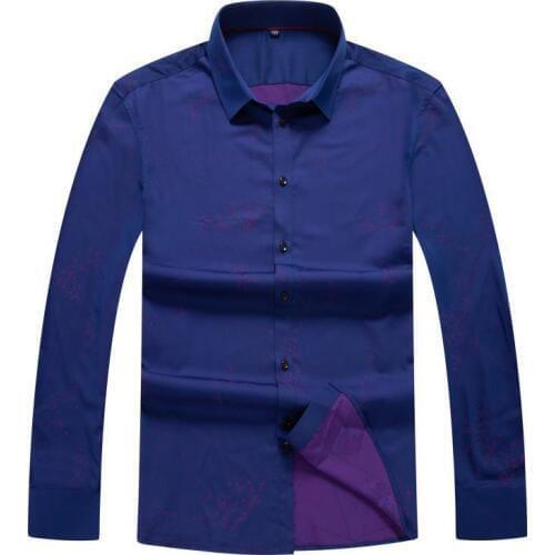 10XL 8XL 6XL 5XL 4XL Mens classic print shirt Long sleeve dress shirt men Business formal shirts Mens clothing camisa masculina