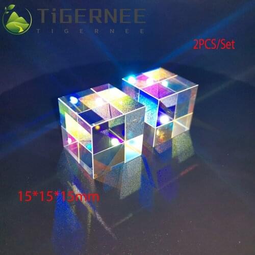 2PCS Creative Gifts Light Cube Prism Color Six-sided Rainbow Photo Photography 15*15*15mm