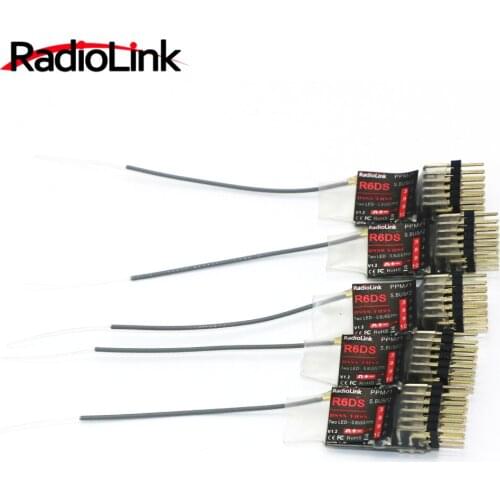 5pcs/lot RadioLink R6DS 2.4G 6CH Receiver For AT9 AT10 Transmitter Support PPM SBUS