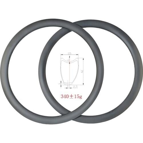 700c 42x25mm asymmetric road tubular disc carbon rims 42mm deep U shape UD 3k 12k matte glossy 20H 24H 28H 32H Gravel Road wheel