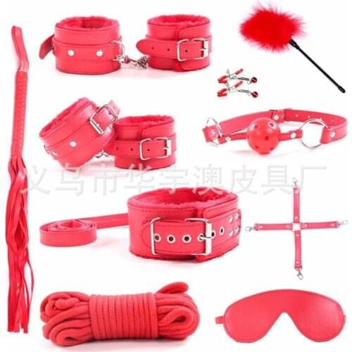 BDSM Bondage Kits Sex Products for Adults Games Leather Handcuffs Sex Toys Whip Gag Tail Plug Women Sex Accessories Sex Shop