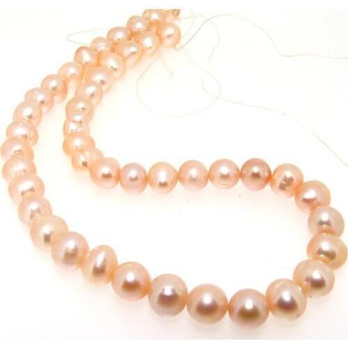 9MM Pink Color Cultured Freshwater Pearl Loose Beads 14inches One Full String DIY Jewelry For Necklace LS3-098