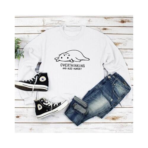 Polerones 2021 Spring Plus Size Women Long Sleeve Sweatshirt Cartoon Cat Print Pullover Tops Ladies Casual Sportswear Hoodies