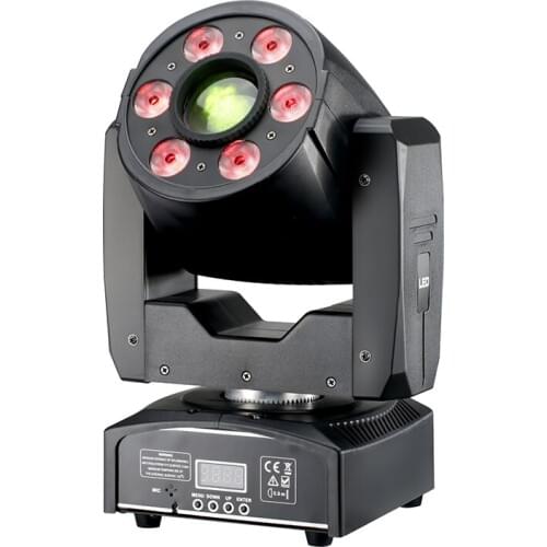 DJ 2in1 Effects stage lighting projector 30w spot+6x12w wash LED moving head light DMX control Disco music dance party lights