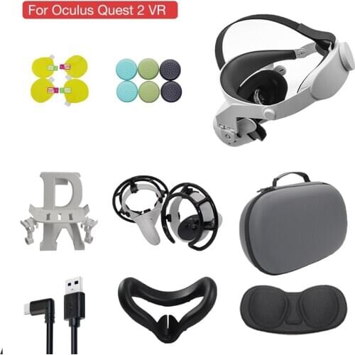 For Oculus Quest 2 VR Headset Headband Strap Storage Box Bag VR Glasses Lens Film for Quest2 Eye Mask Pad Bracket Holder Cases