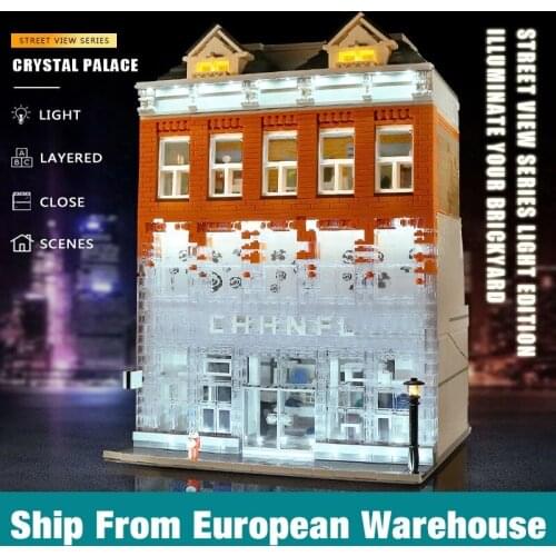 Mould King 16021 Street Building Toy MOC Crystal Palace House Model Compatible 15001 Building Blocks Brick Kid Christmas Gift