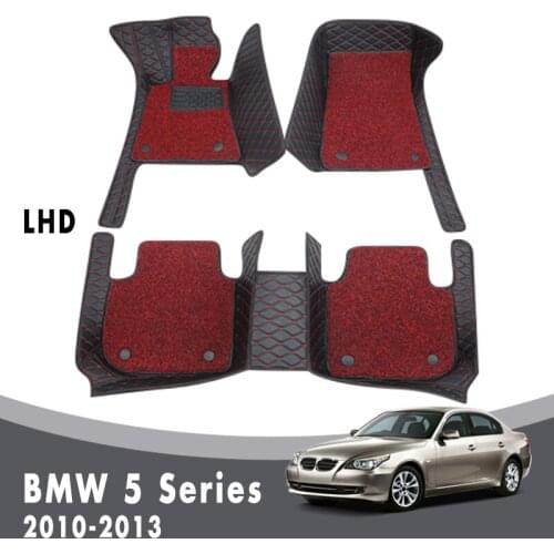 Carpet For BMW 5 Series 2013 2012 2011 2010 Luxury Double Layer Wire Loop Car Floor Mats Interior Accessories Artificial Leather