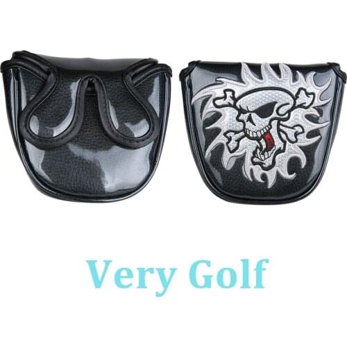 New Mallet Skull Putter Cover Golf Headcove Head Cover Magnetic Closure Fit Most Like Ody 2ball Black White