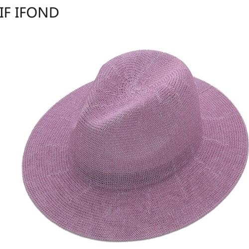 Summer Hat for Women Men All-match Panama Fedora Jazz Hat Travel Beach Sun Straw Hats UV Protection Holiday Hats