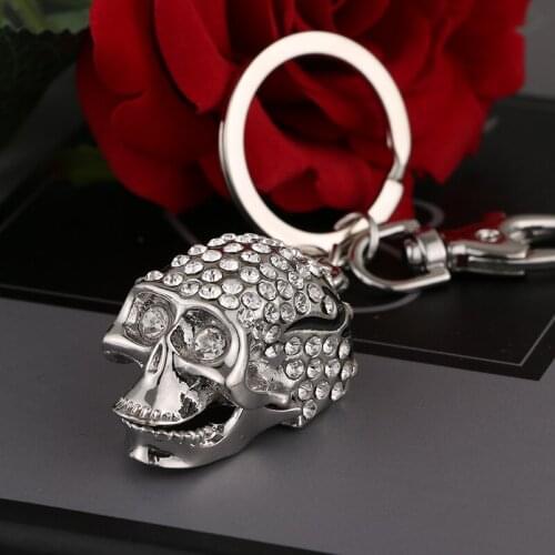 2020 Tinykenro Fashion New Beautiful Rhinestone Handsome Gothic Skull Metal Wallet Bag Keychain