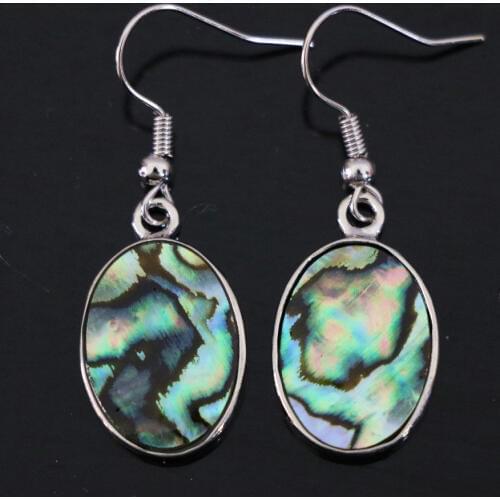 Cute/Romantic Natural Abalone Shell Oval Drop Dangle Vintage Earrings Wedding Women Fashion Jewelry Girls Birthday Gift B1159