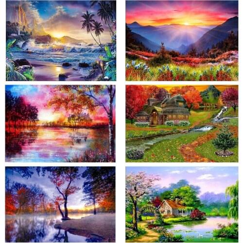 Diamond Painting Landscape Painting Kit Diamond Mosaic DIY Full Diamond Embroidery Diamond Accessories Room Decoration