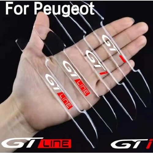 4pcs Car door Prevent impact Car sticker for Peugeot gt gti gtline 508 5008 3008 208 2008 308 Car Accessories Car stickers