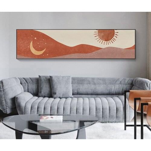 Print for bedroom Big Size Decor Wall Picture Unframe Morandi poster The sun and the moon Canvas Painting Nordic Wall Art Poster