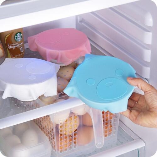 Food Wraps Seal Cover Silicone Cartoon Kitchen Tools Reusable Stretch Multifunctional Food Fresh Keeping Saran Wrap