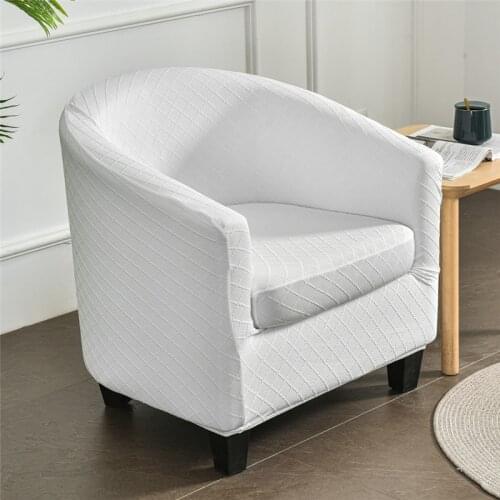 Semicircle Elastic Armchair Cover Plain Jacquard Single Sofa Cover with Seat Cushion Cover Stretch All-inclusive Chair Protector