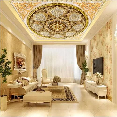 Ceiling wallpaper rolls for wall 3d Gold jewelry for living room bedroom wall papers home decor ceiling wallpaper of the door