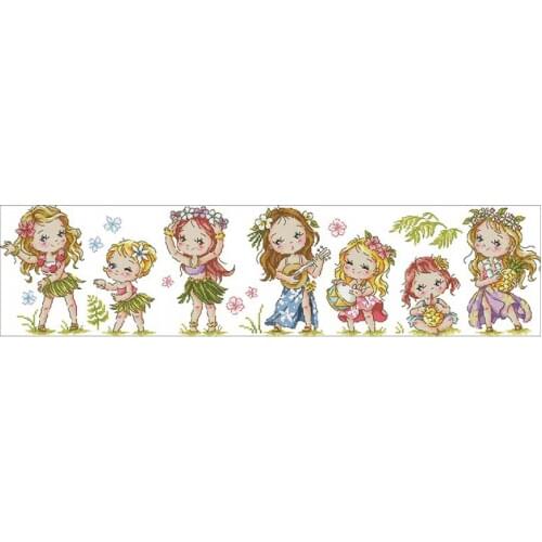 Sister Aloha patterns Counted Cross Stitch 11CT 14CT 18CT DIY Chinese Cross Stitch Kits Embroidery Needlework Sets