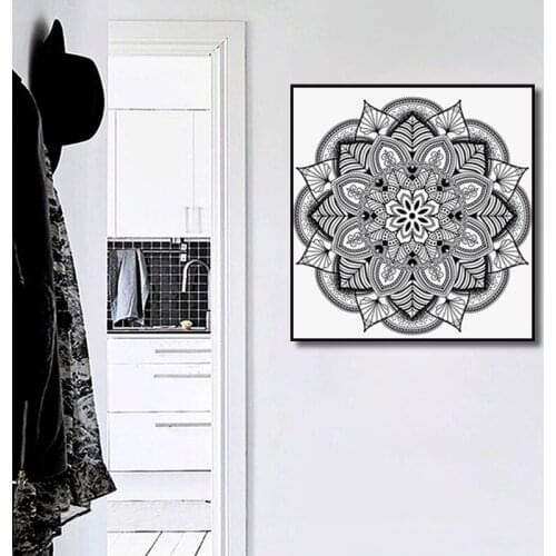 Modern Abstract Wall Art National Style Decorative Pattern Paintings Nordic Square Canvas Posters Prints Living Room Decoration