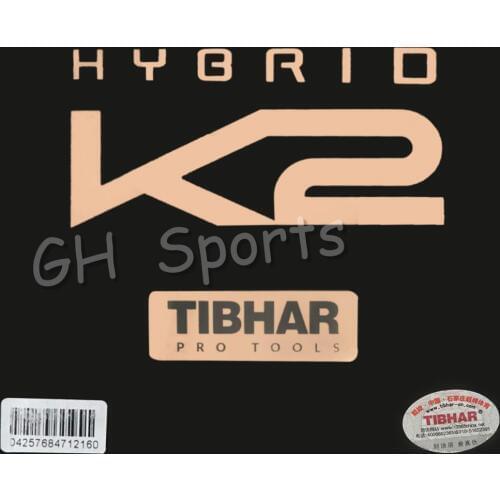 TIBHAR HYBRID K2 (Sticky rubber + German Hard Sponge, Speed & Spin) Pips-in Table Tennis Rubber Ping Pong Sponge