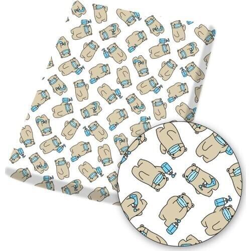 Fabric Polyester Cotton Cloth Sheets Mask-Wearing Pattern Breathable Health Mask Dress Making DIY Crafts Material 45*145cm 1pc