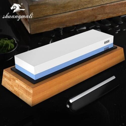 2-IN-1 Knife Sharpener 1000 3000 6000 Grit Kitchen Tool Whetstone Sharpening Stones Grinding Stone Water Stone Honing