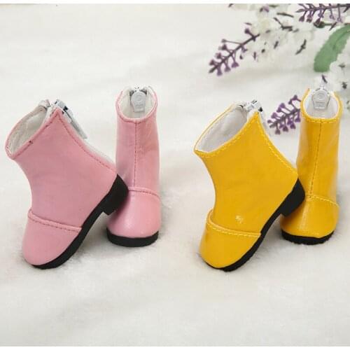 BJD Shoes 1/6 Yellow Rain Boots Pu Leather Fashion Rain Shoes For BJD Dolls 5.0cm Doll Accessories