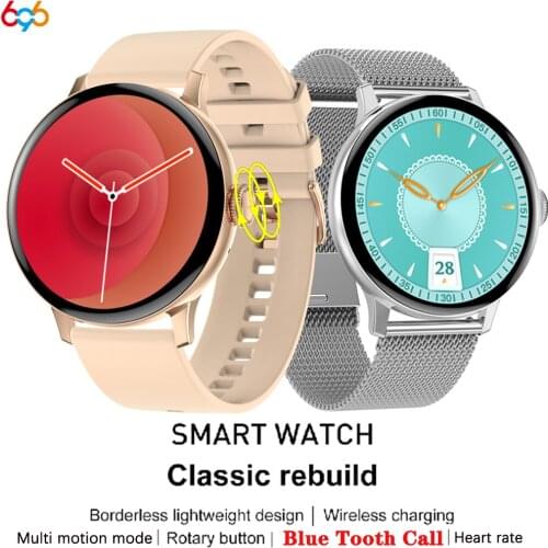 Blue Tooth Call Smart Watch For Men Women 390*390 Pixel Wireless Charge Rotary Button Fitness Tracker Heartrate Test Smartwatch